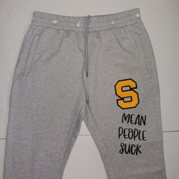 T CREW STACKED MEAN PEOPLE SUCK GRAPHIC SWEATPANTS - Picture 9 of 17